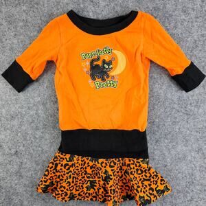 Toddler Halloween Outfit Size 18 mos Black Cat Shirt Skirt PURR-FECTLY PRETTY